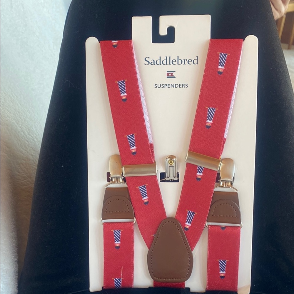 Saddlebred Red Suspenders for boys OS